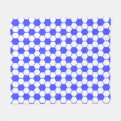 Voetbaltextuur - Wit en Blauw  Fleece Deken (Voorkant (Horizontaal))