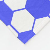 Voetbaltextuur - Wit en Blauw  Fleece Deken (Hoek)