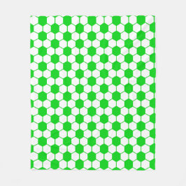 Voetbaltextuur - Wit en Groen  Fleece Deken