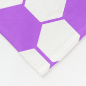 Voetbaltextuur - Wit en Paars Fleece Deken (Hoek)