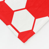 Voetbaltextuur - Wit en Rood  Fleece Deken (Hoek)