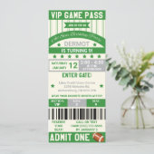 Voetbalticket verjaardagsuitnodiging kaart (Staand voorkant)