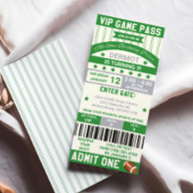 Voetbalticket verjaardagsuitnodiging