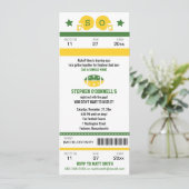 Voetbalticket Vrijgezellenfeest Uitnodiging (Staand voorkant)