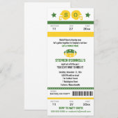Voetbalticket Vrijgezellenfeest Uitnodiging (Voorkant / Achterkant)