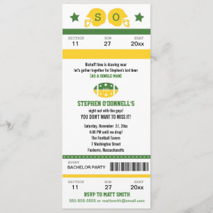 Voetbalticket Vrijgezellenfeest Uitnodiging