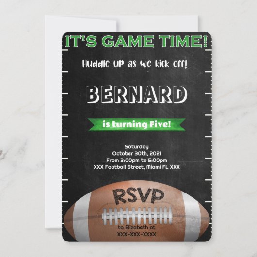 Voetbaluitnodiging Kaart (Voorkant)