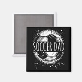 Voetbalvader Bedrukte Retro Vaderdag Kleding Magneet (Voorkant / Achterkant)