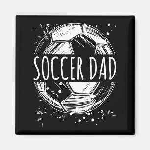 Voetbalvader Bedrukte Retro Vaderdag Kleding Magneet