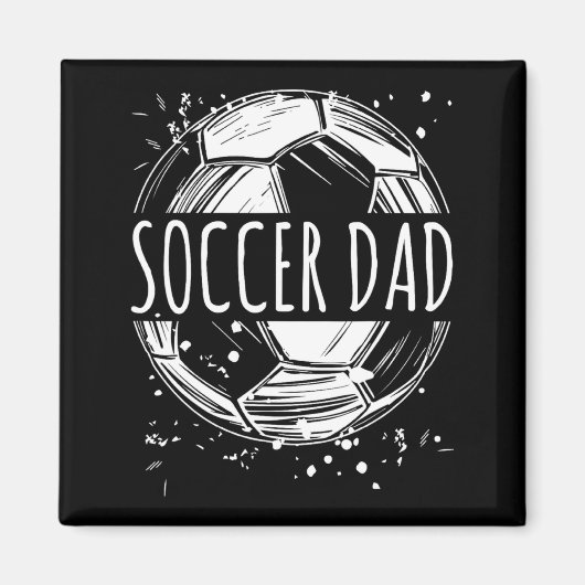 Voetbalvader Bedrukte Retro Vaderdag Kleding Magneet (Voorkant)