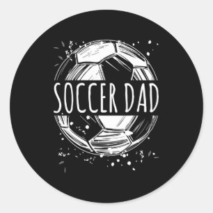 Voetbalvader Bedrukte Vintage Kleding Voor Vaderda Ronde Sticker