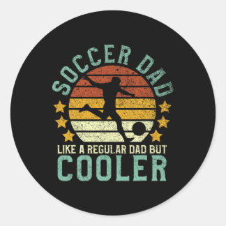 Voetbalvader Grappige Voetbalspeler En Fan  Ronde Sticker