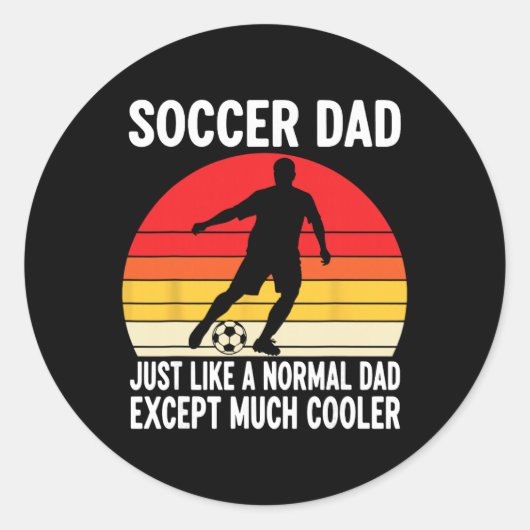 Voetbalvader net als een normale vader behalve vee ronde sticker (Voorkant)