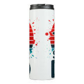 Voetbalvader: Sunset Striker Silhouette Thermosbeker (Achterkant)