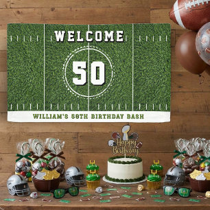 Voetbalveld 50 Yard Line 50ste Verjaardagsfeestje Spandoek