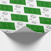 Voetbalveld en balkpatroon cadeaupapier (Hoek)