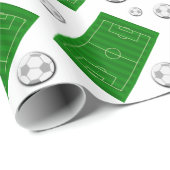 Voetbalveld en balkpatroon cadeaupapier (Rol Hoek)