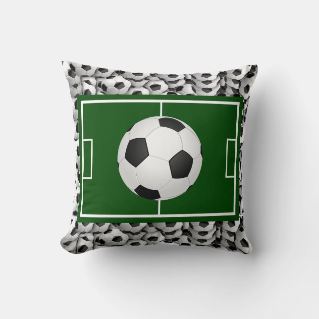 Voetbalveld en ballen kussen (Voorkant)