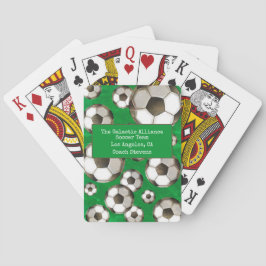 Voetbalveld en ballen | Voetbalteam en -coach Pokerkaarten