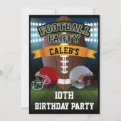 Voetbalveld en Teamhelmen Verjaardagsfeest Kaart (Voorkant)