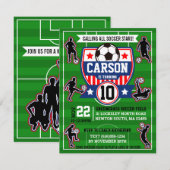 Voetbalveld Football Boys Verjaardagsfeest Kaart (Voorkant / Achterkant)
