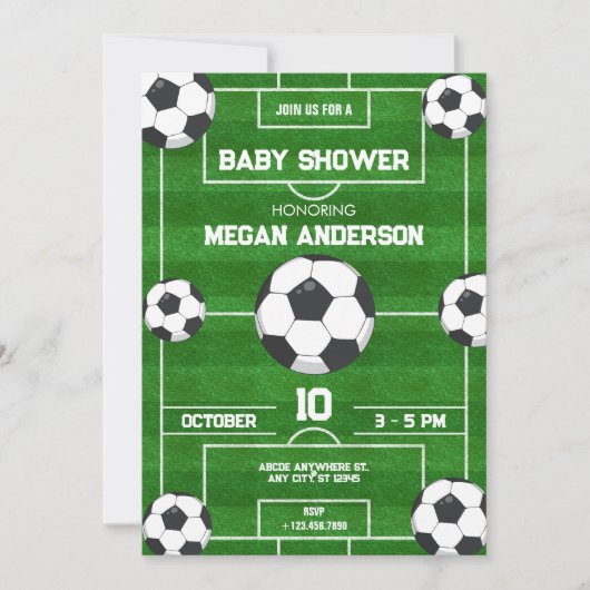 Voetbalveld / Football veld baby shower Kaart (Voorkant)