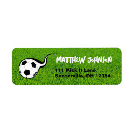 Voetbalveld retouradreslabels sport etiket