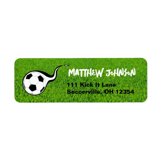 Voetbalveld retouradreslabels sport etiket (Voorkant)