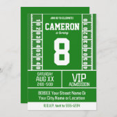 Voetbalveld Rugnummer Verjaardag Kaart (Voorkant / Achterkant)