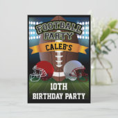 Voetbalveld & Teamhelmen Verjaardagsfeestje Kaart (Staand voorkant)