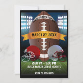 Voetbalveld & Teamhelmen Verjaardagsfeestje Kaart (Achterkant)