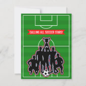 Voetbalveld Voetbal Jongens Verjaardagsfeestje Kaart (Achterkant)