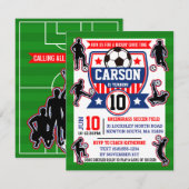 Voetbalveld Voetbal Jongens Verjaardagsfeestje Kaart (Voorkant / Achterkant)