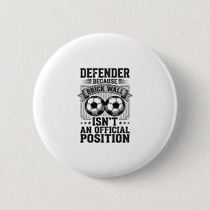 Voetbalverdediger Bakstenen Muur Vintage Shirt Ont Ronde Button 5,7 Cm