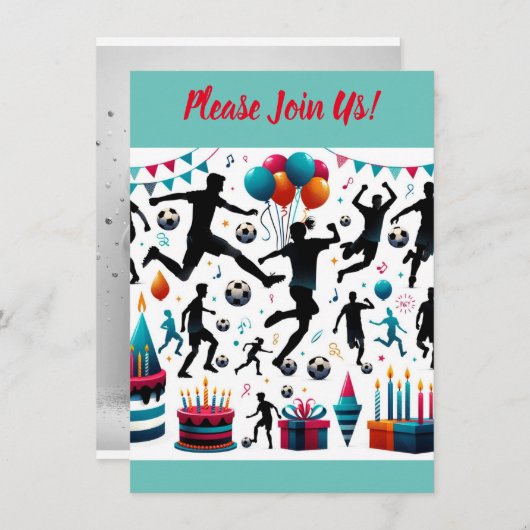 Voetbalviering: Kick-Off Uw Feest met Plezier! Kaart (Voorkant / Achterkant)