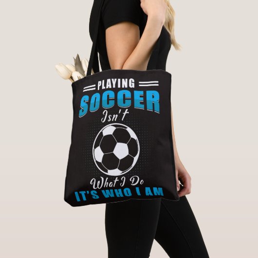 voetbalvoetbal afspelen tote bag (Dichtbij)