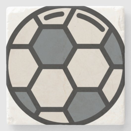 Voetbalvoetbal Stenen Onderzetter (Voorkant)