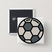 Voetbalvoetbal Vierkante Button 5,1 Cm (Voorkant /achterkant)
