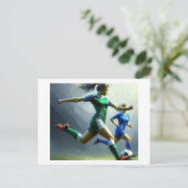 Voetbalwedstrijd, Briefkaart (Staand voorkant)