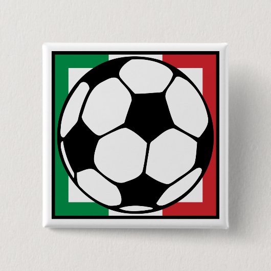 voetbalwedstrijd. italiaans vierkant. vierkante button 5,1 cm (Voorkant)