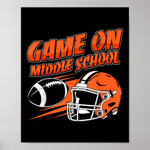 Voetbalwedstrijd op middelbare school terug naar s poster