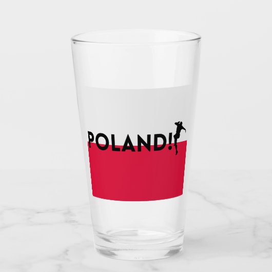 Voetbalwedstrijd Polen Fan Trots Dag Glas (Voorkant)