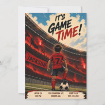 Voetbalwedstrijd Verjaardagsuitnodiging