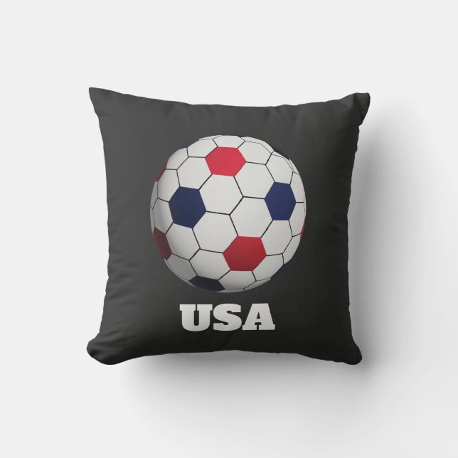 Voetbalworp kussen USA (Voorkant)