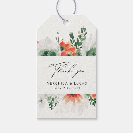 Voetbloemen in de zomer Weddenschap Bedankt Labels Cadeaulabel (Voorkant)