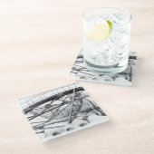 voetbrug glazen onderzetter (Schuin)