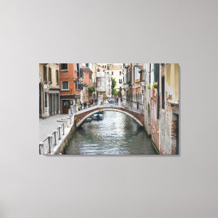 Voetbrug in Venetië Canvas Afdruk