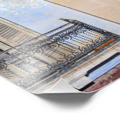 Voetbrug, smalle straat met trap in Valletta Foto Afdruk (Hoek)