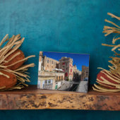 Voetbrug, smalle straat met trap in Valletta Fotoplaat (Zijkant)