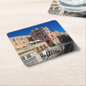 Voetbrug, smalle straat met trap in Valletta Kartonnen Onderzetters (Schuin)